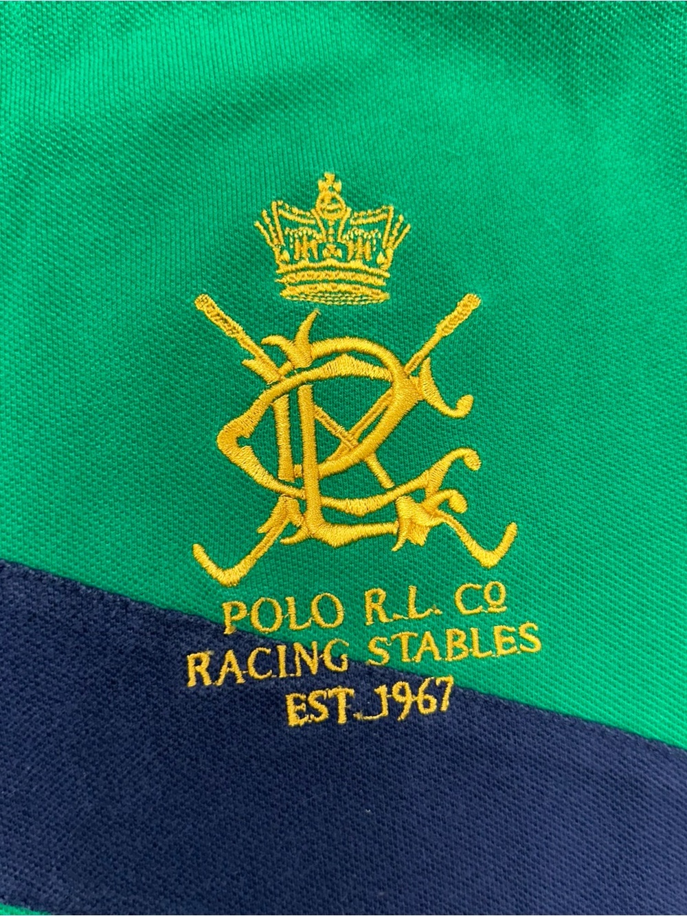 Vintage Polo Ralph Lauren Racing Stables Preppy Polo Tee Early 2000s Mens Large - Picture 5 of 8